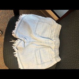 Denim pull on shorts